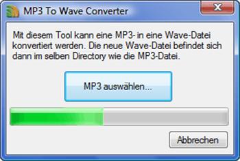 wandelt MP3- in Wave-Dateien um
